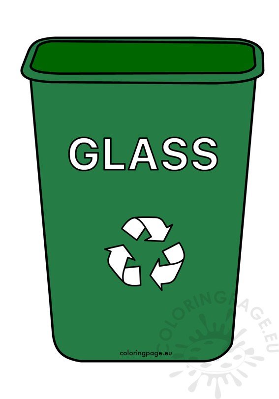 green glass recycling bin