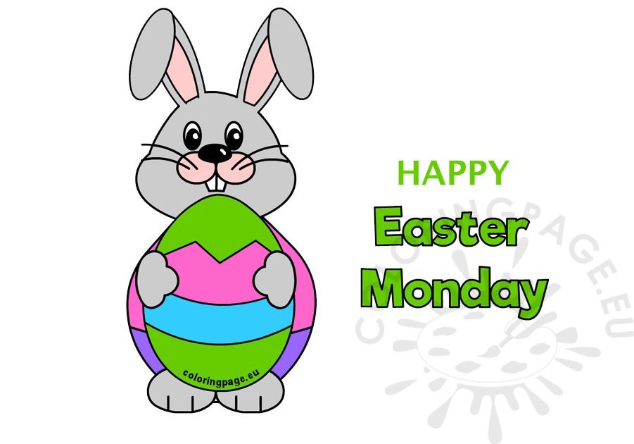 Happy Easter Monday Card Coloring Page