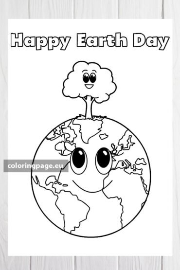 Happy World Earth Day | Coloring Page