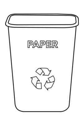 Paper Recycling Bin | Coloring Page