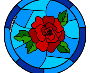 red rose stained glass