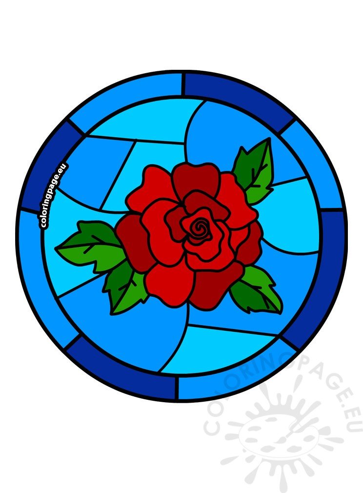 red rose stained glass