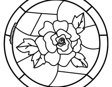 stained glass rose pattern