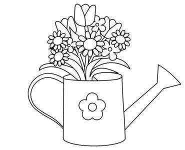 watering can flowers