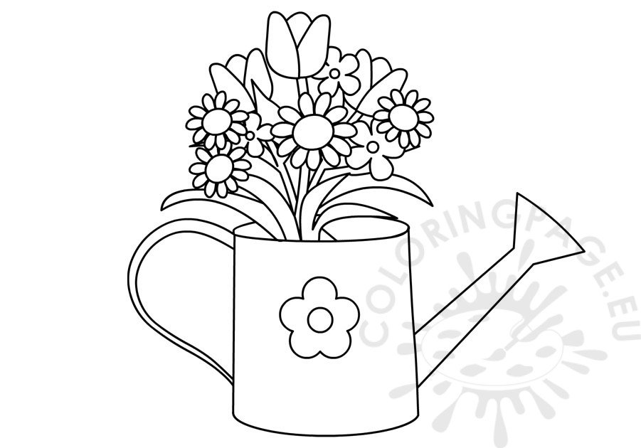 watering can flowers