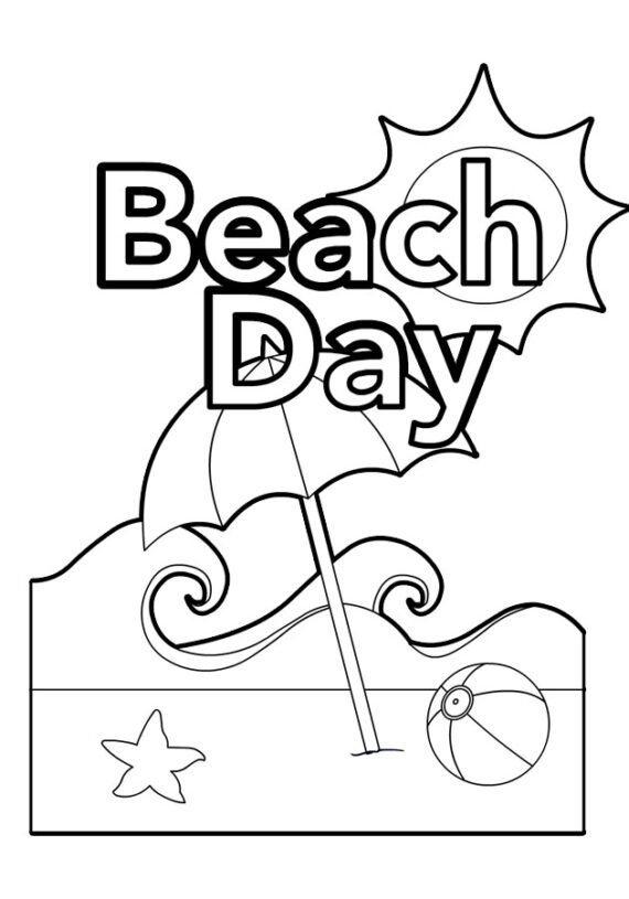 Beach Day | Coloring Page