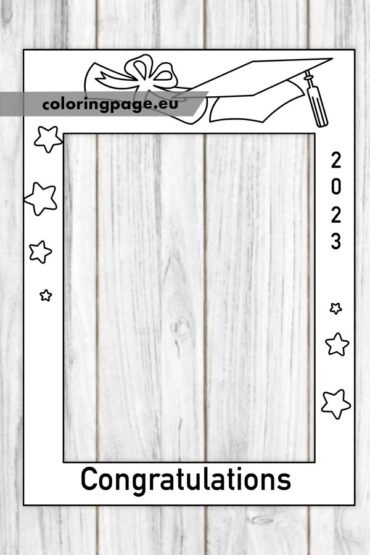 Graduation 2023 Photo Frame Coloring - Graduation 2023 Photo Frame 370x555
