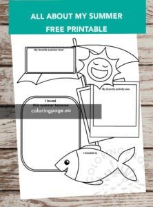 All About My Summer Writing Frame