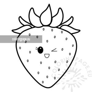 Strawberry kawaii | Coloring Page