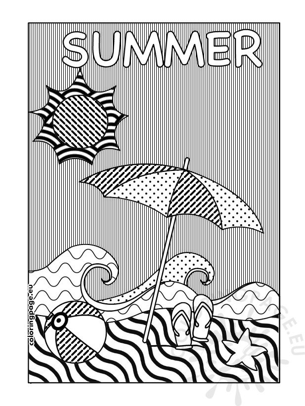 summer line art