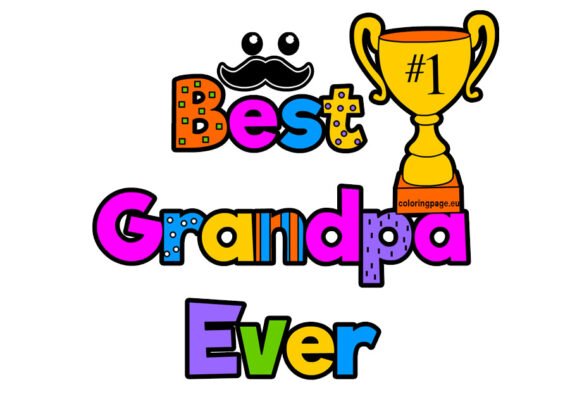 Best Grandpa letters | Coloring Page