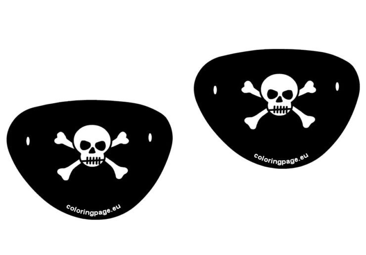 Paper pirate eye patch Coloring Page