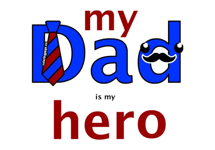 Printable My Dad Is My Hero Lettering 