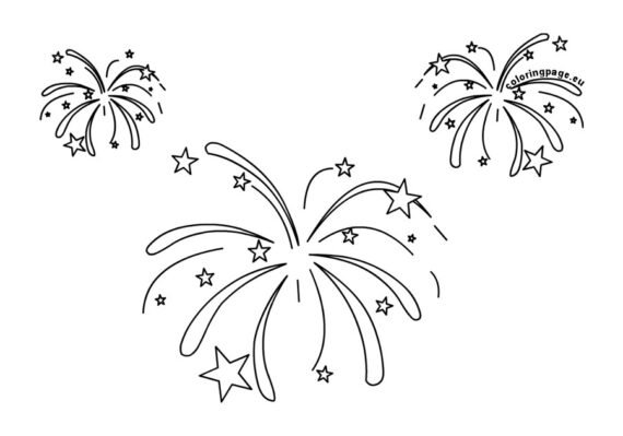 Fireworks drawing | Coloring Page