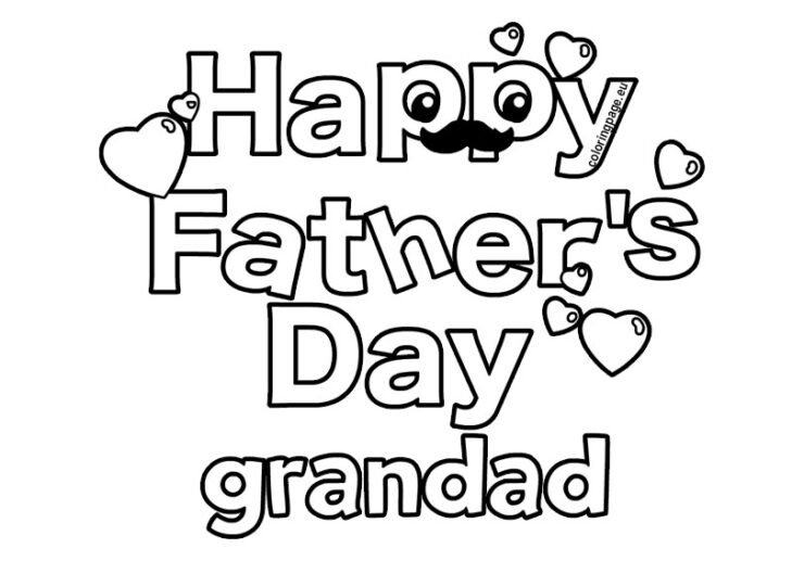 Happy Father's Day Grandad | Coloring Page