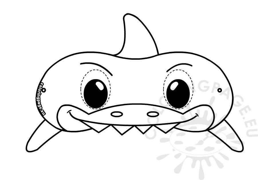Shark Mask Coloring Page Shark Mask Coloring Page