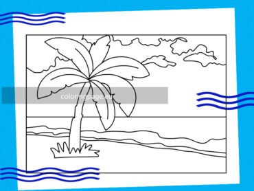 Ocean beach Coloring Page - Ocean Beach 370x278