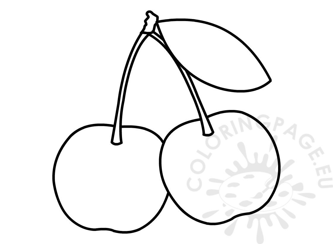 Cherry Template Coloring Page