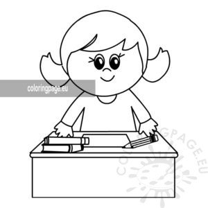 Girl sitting at desk