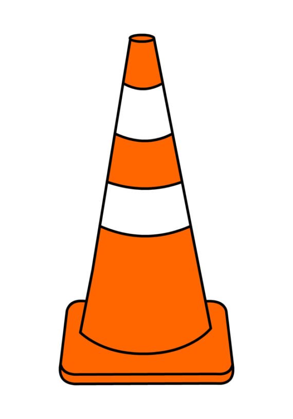 Orange Traffic Cone | Coloring Page