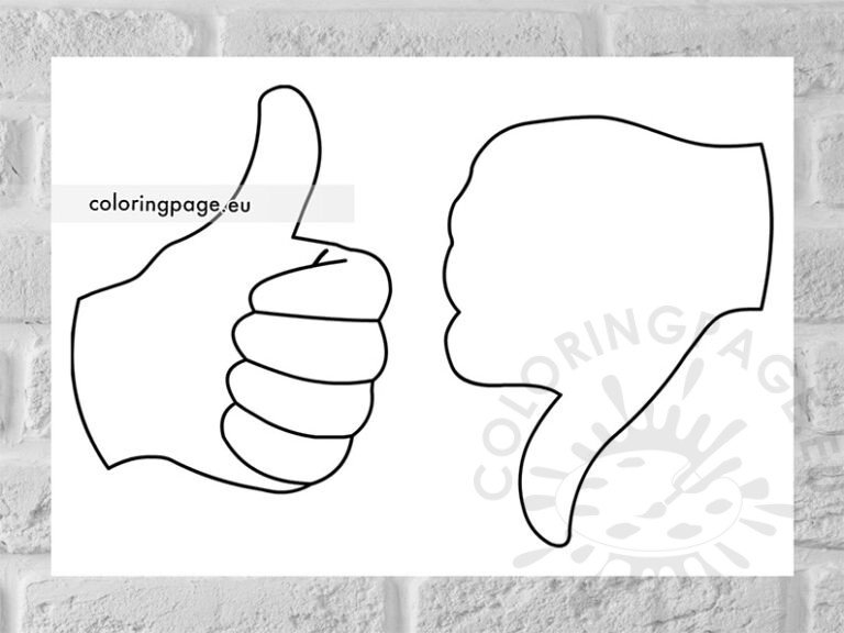 Thumbs up and down | Coloring Page