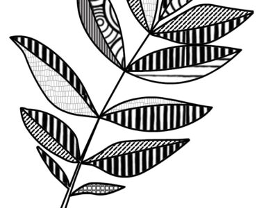 zentangle ash leaf