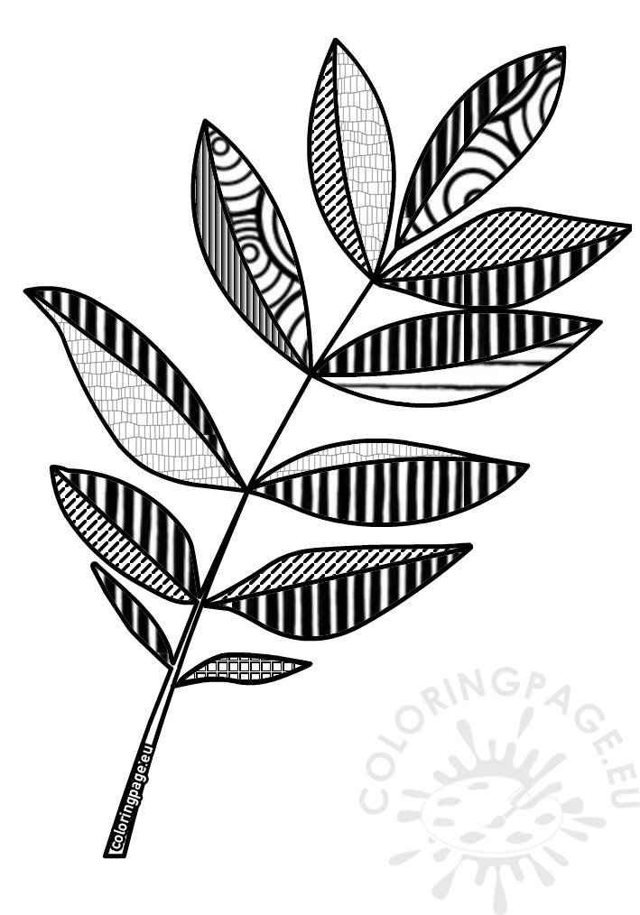 zentangle ash leaf