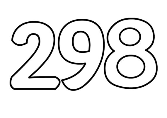 298 number outline | Coloring Page