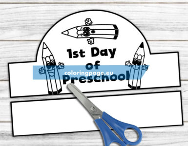 first day preschool hat template