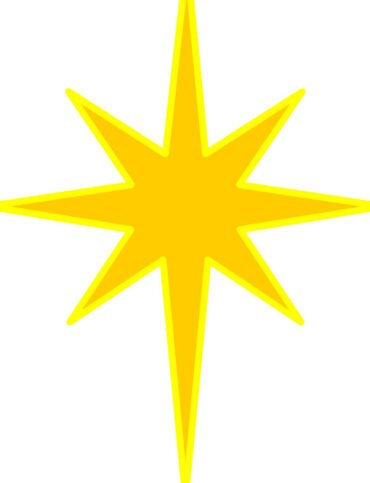 Star over Bethlehem Coloring - Yellow Star Bethlehem 370x483 