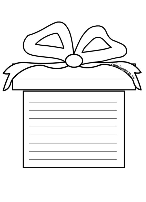 Christmas Gift Writing Paper | Coloring Page