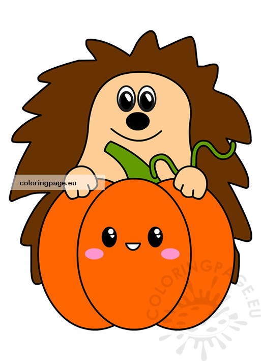 fall hedgehog pumpkin