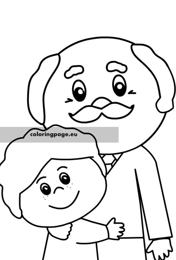 Grandpa And Grandson Coloring Page