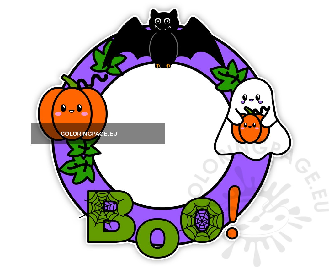 Halloween Wreath Coloring Page