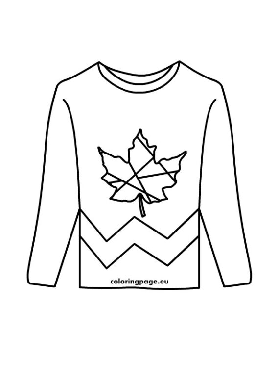 Maple leaf sweater | Coloring Page