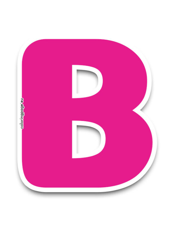 Pink letter b | Coloring Page