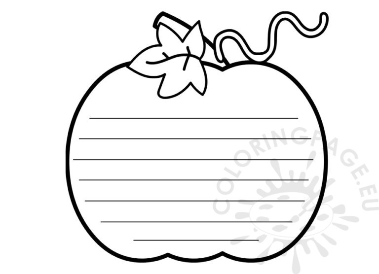 Pumpkin Writing Template Coloring Page