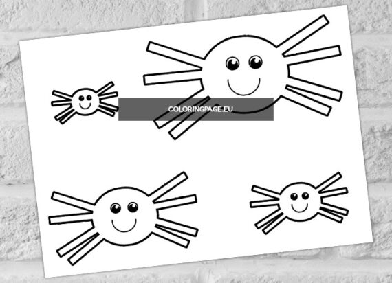 Free Spiders template | Coloring Page