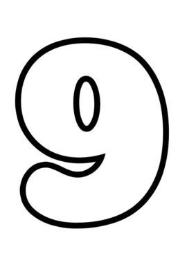 9 bubble letter Coloring Page