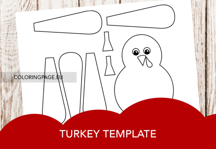 Turkey and feathers template | Coloring Page