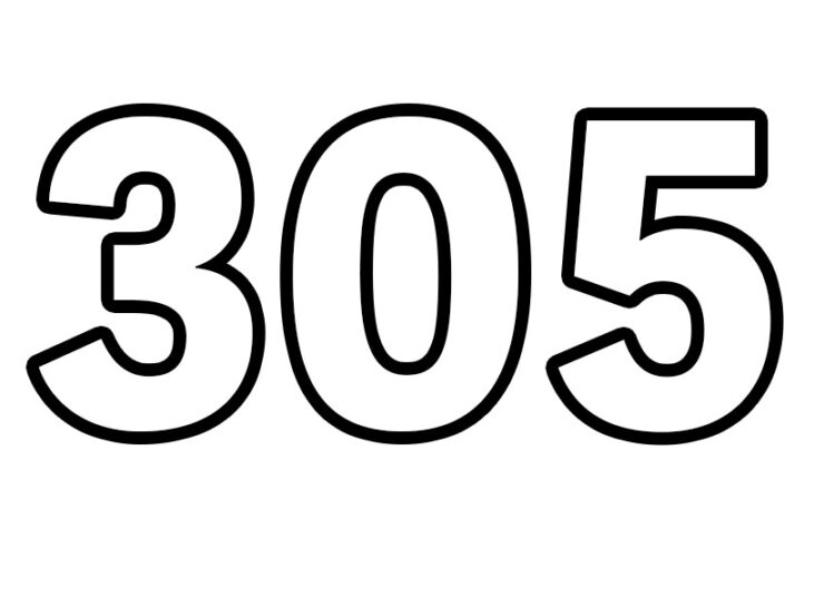 305 number | Coloring Page