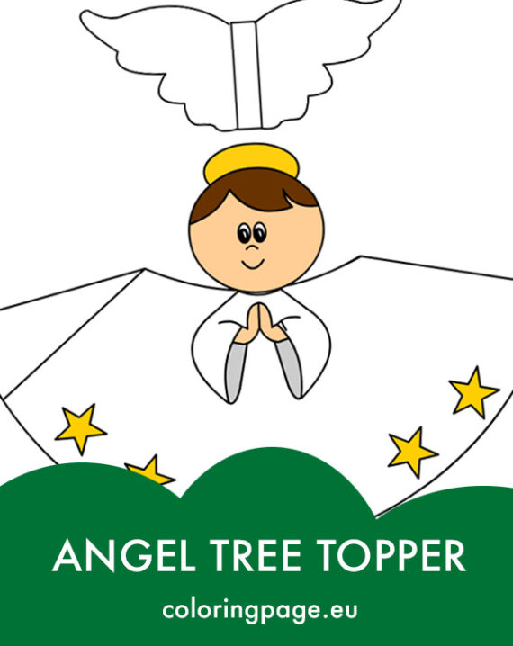 Angel tree topper Coloring Page Angel tree topper Coloring Page
