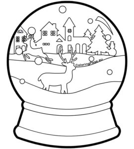 reindeer snow globe