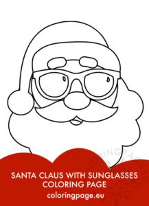 Santa with sunglasses | Coloring Page