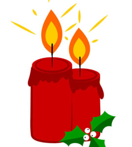 two holiday candles
