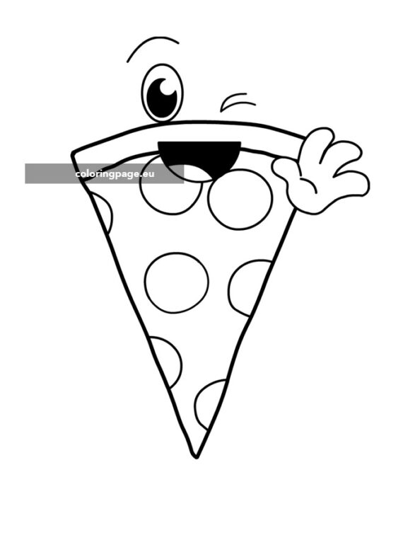 Cartoon pizza | Coloring Page