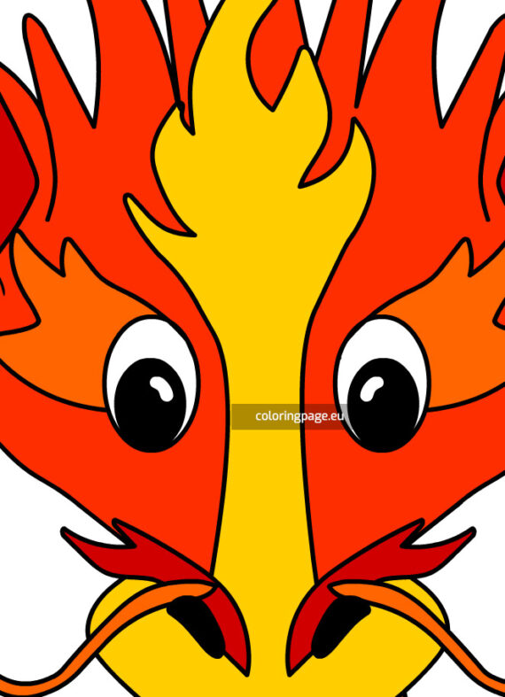 Printable colorful dragon | Coloring Page