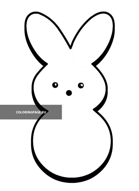 Marshmallow bunny template | Coloring Page