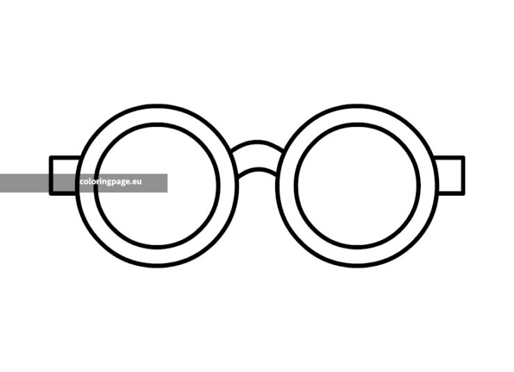 Round Eyeglasses template Coloring Page Round Eyeglasses template Coloring Page