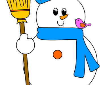 snowman broom birds